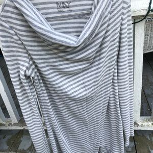 Grey and white striped sweater